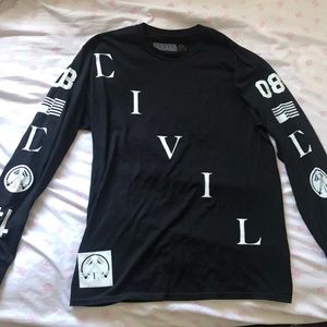 Long sleeve black 'Civil Regime' Sweatshirt